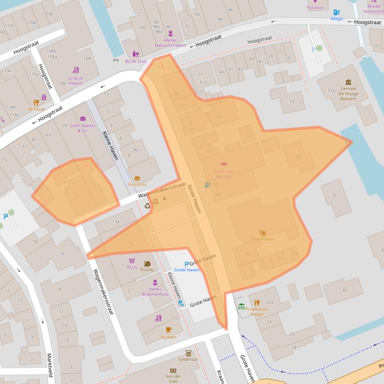 Kaart van postcodegebied 2851BN.