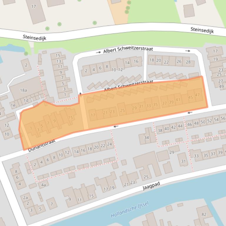 Kaart van postcodegebied 2851BW.