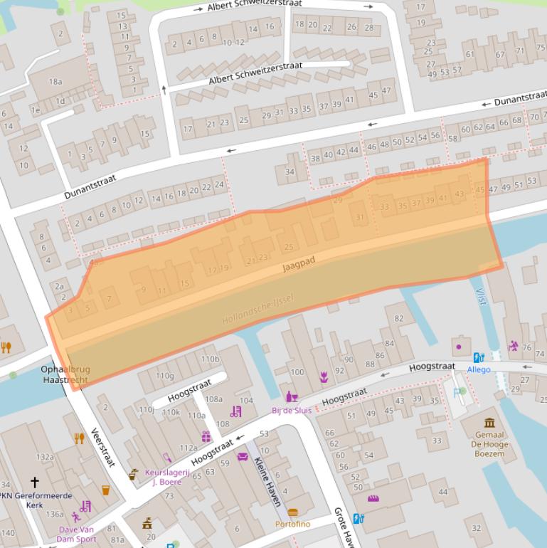 Kaart van postcodegebied 2851CE.