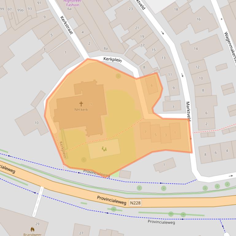Kaart van postcodegebied 2851CJ.