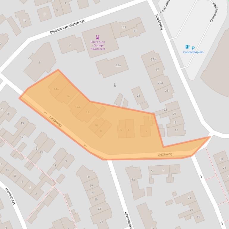 Kaart van postcodegebied 2851EE.