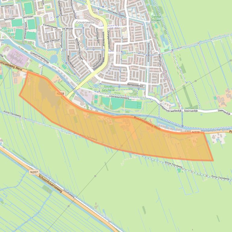 Kaart van postcodegebied 2851EJ.