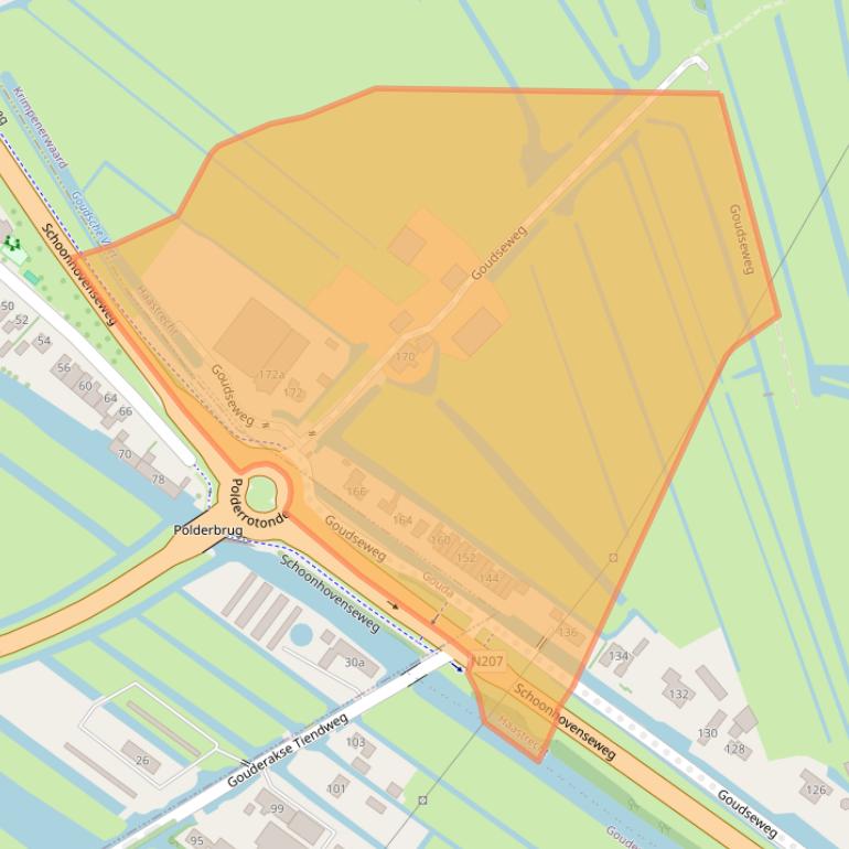 Kaart van postcodegebied 2851EX.