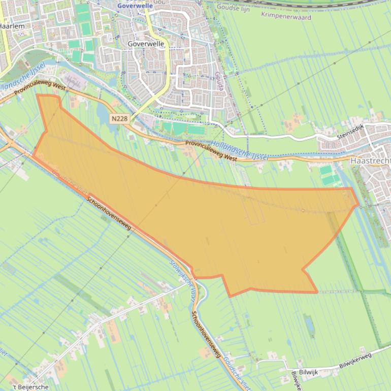 Kaart van postcodegebied 2851EZ.