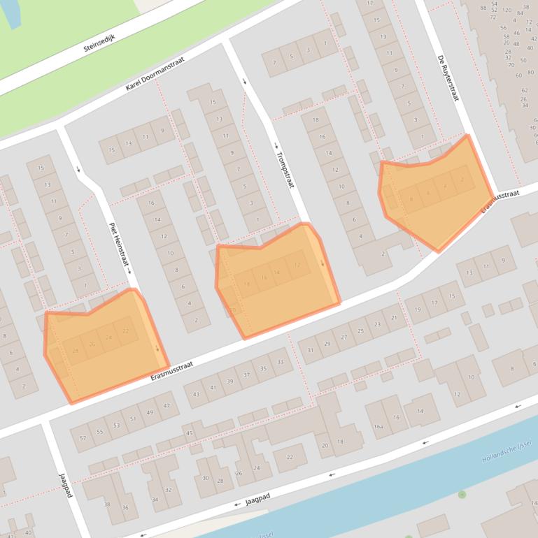 Kaart van postcodegebied 2851TB.