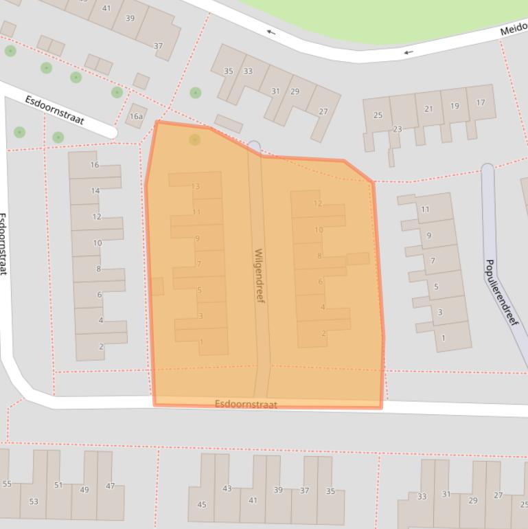 Kaart van postcodegebied 2851TP.