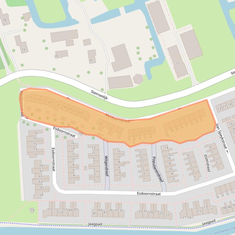 Kaart van postcodegebied 2851TR.