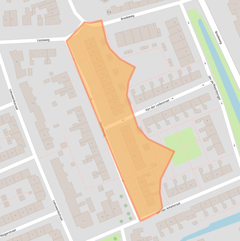 Kaart van postcodegebied 2851VH.