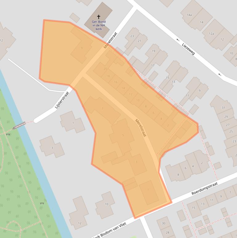 Kaart van postcodegebied 2851VS.