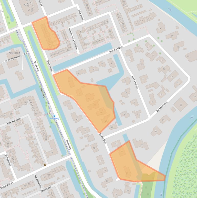 Kaart van postcodegebied 2851XA.