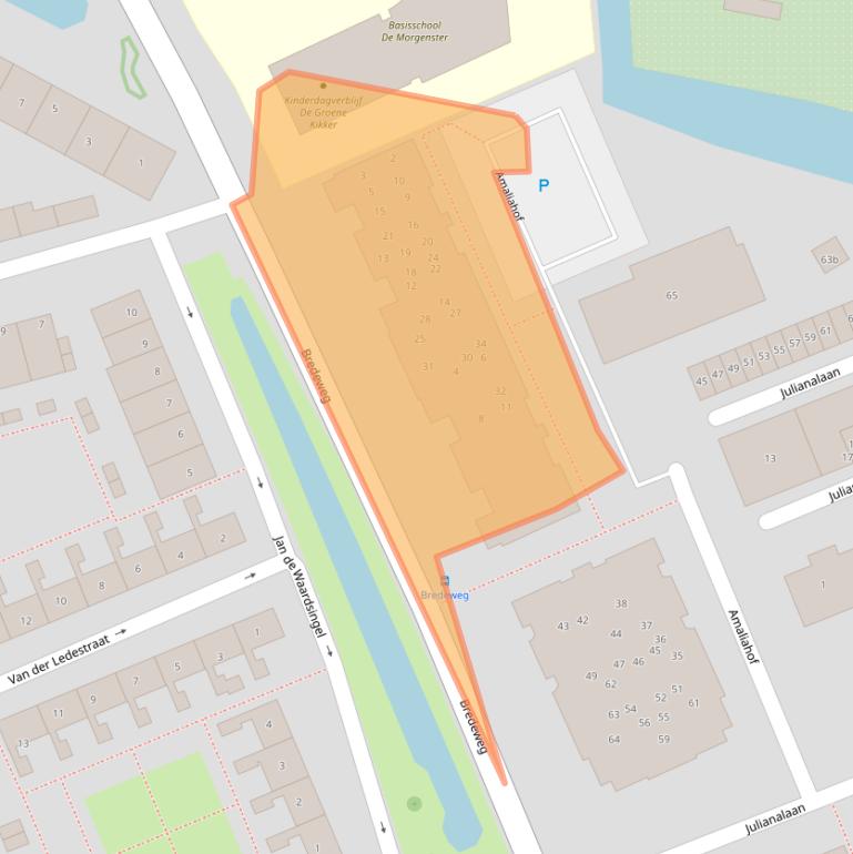 Kaart van postcodegebied 2851XL.