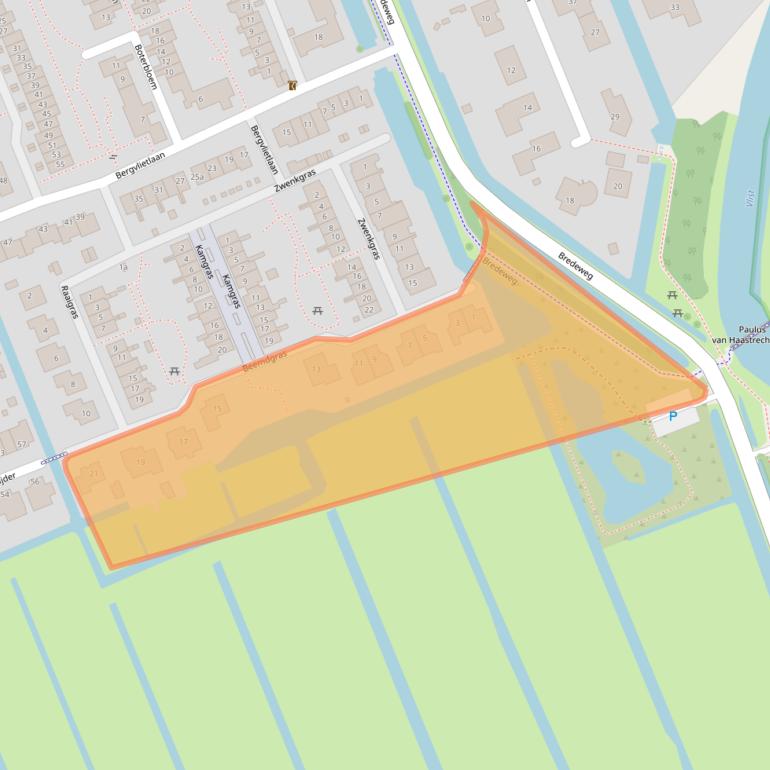Kaart van postcodegebied 2851ZR.