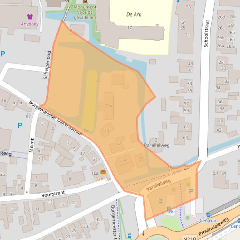 Kaart van postcodegebied 2861AE.