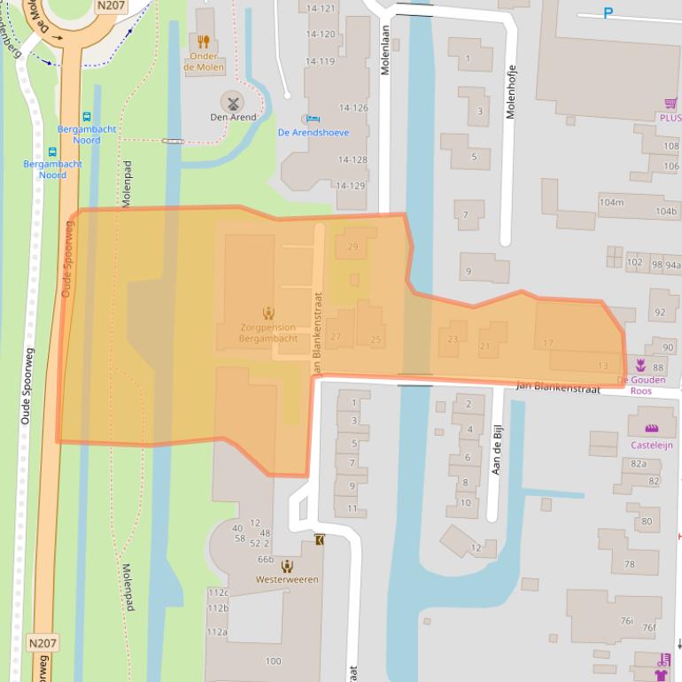 Kaart van postcodegebied 2861BZ.