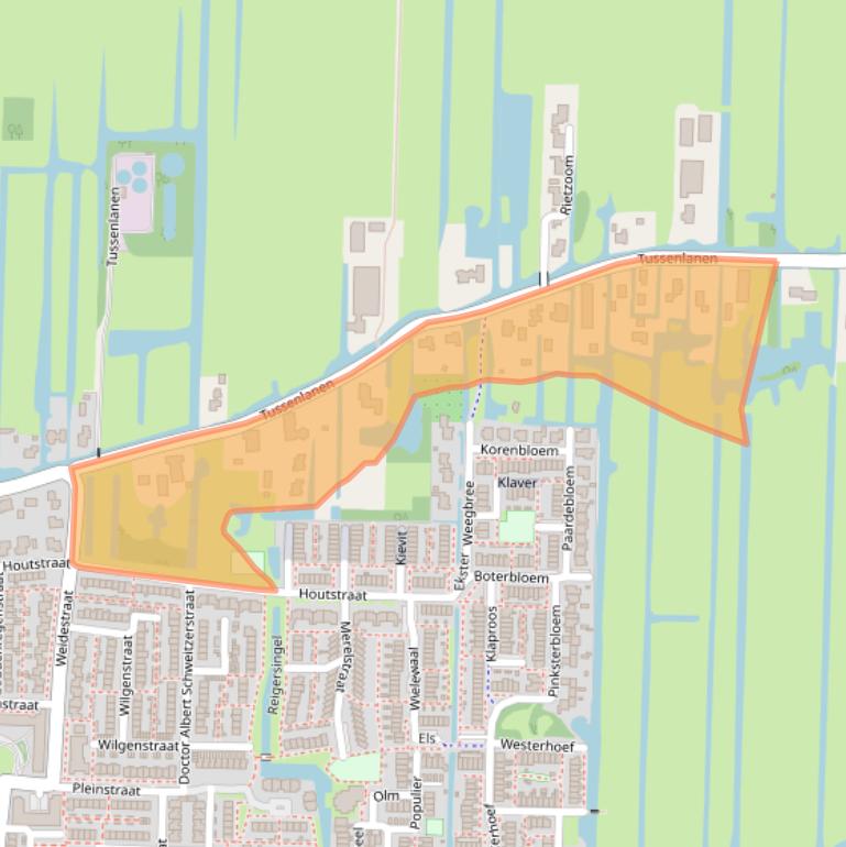 Kaart van postcodegebied 2861CB.