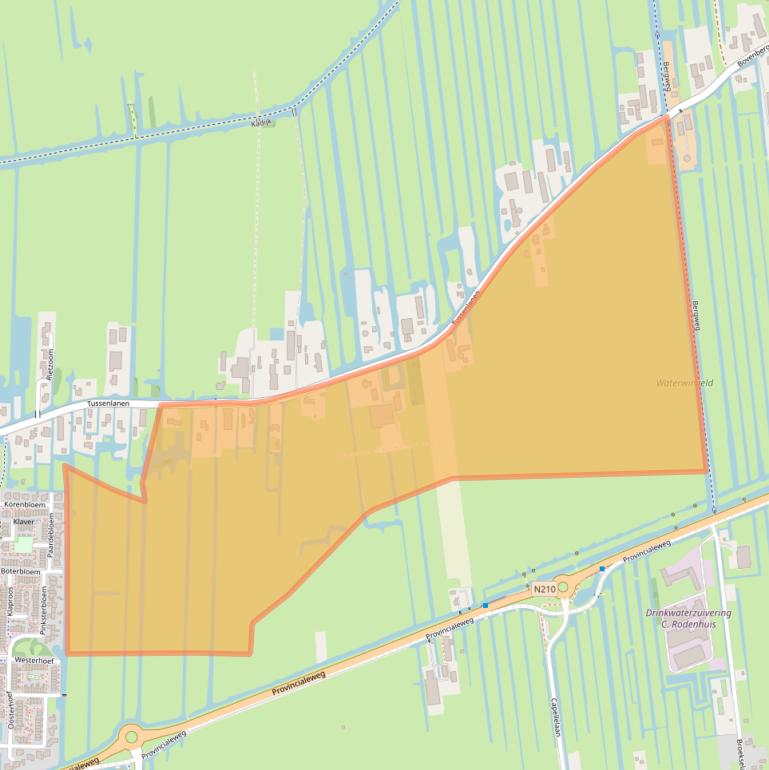 Kaart van postcodegebied 2861CC.