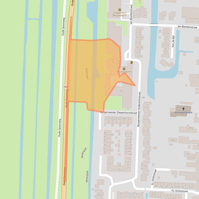 Kaart van postcodegebied 2861DB.