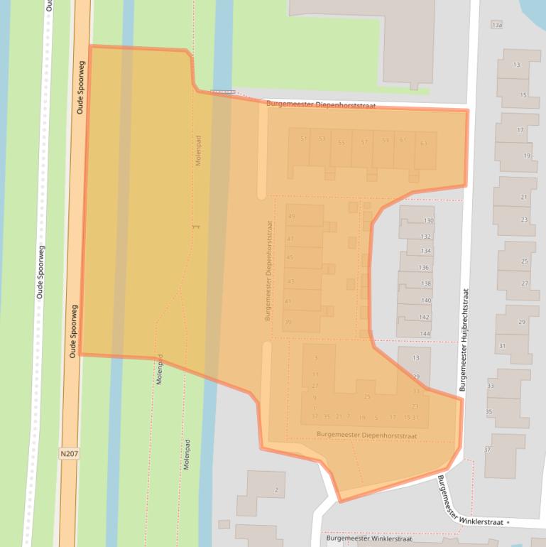 Kaart van postcodegebied 2861DH.