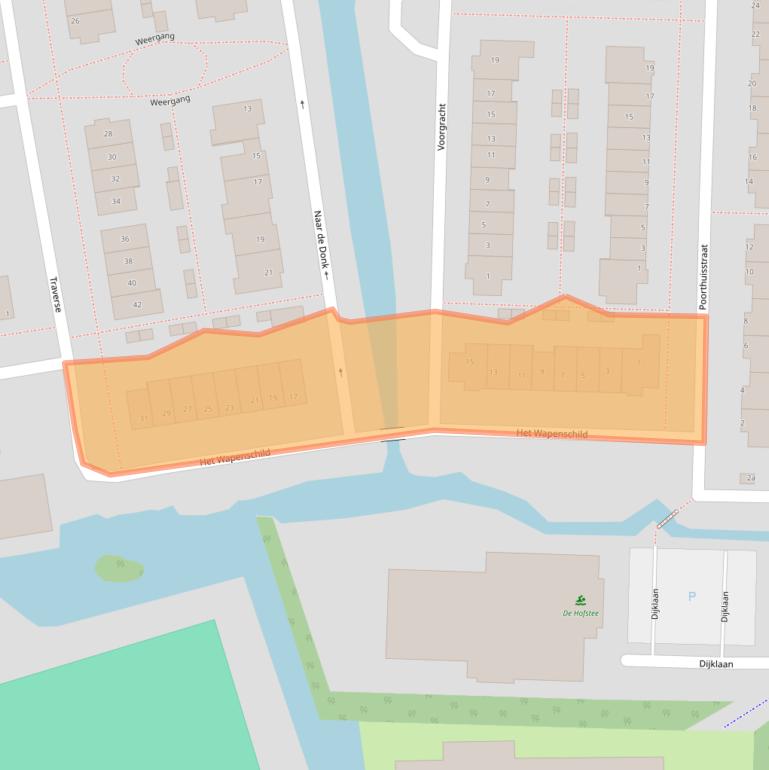 Kaart van postcodegebied 2861DN.