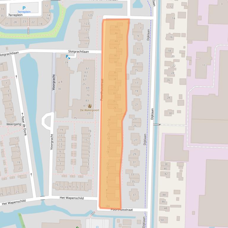 Kaart van postcodegebied 2861DT.