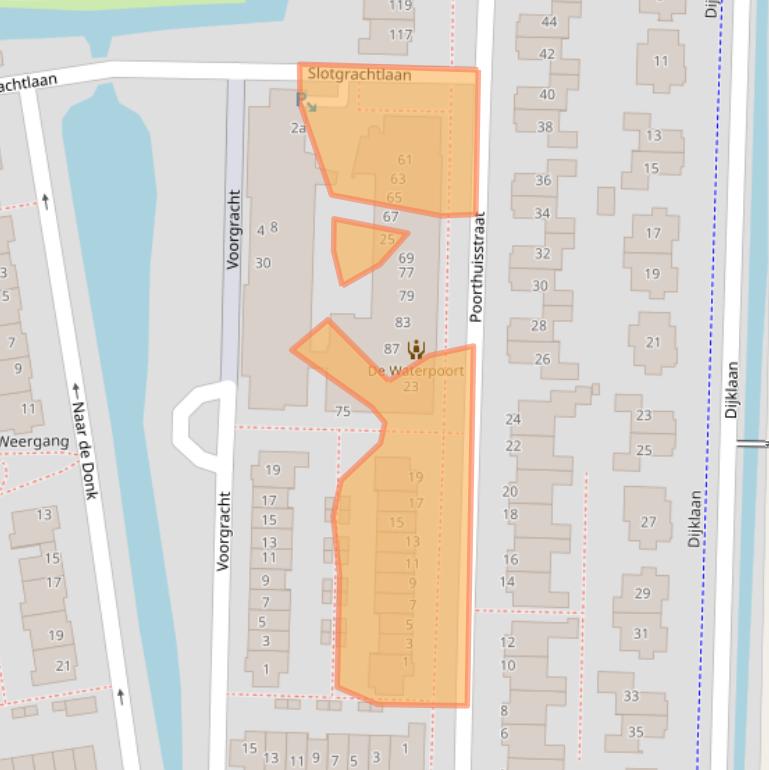 Kaart van postcodegebied 2861DV.