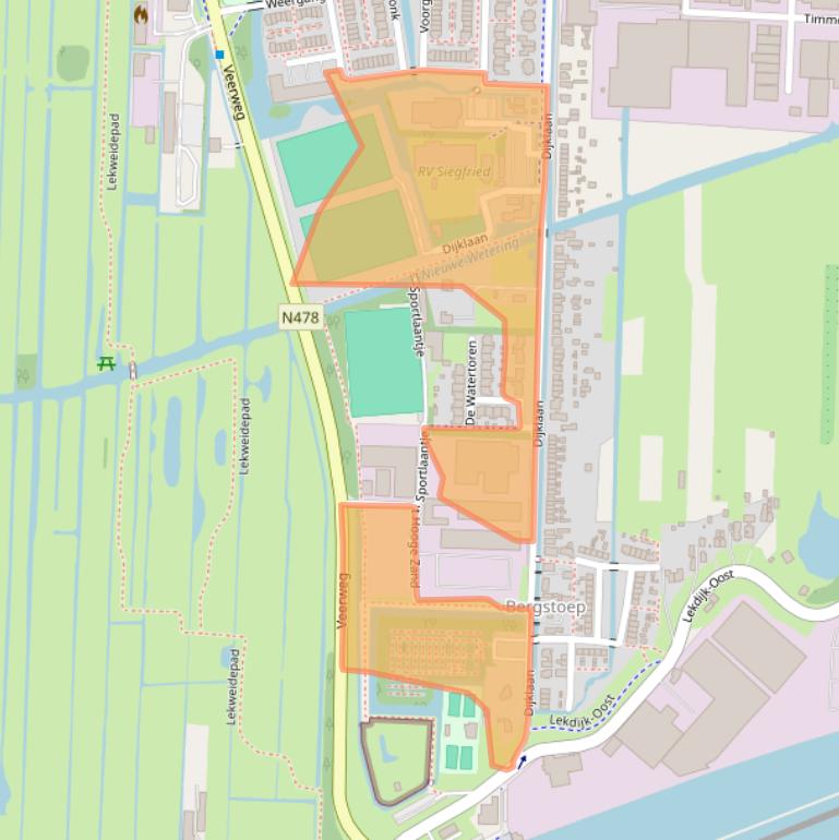 Kaart van postcodegebied 2861DW.