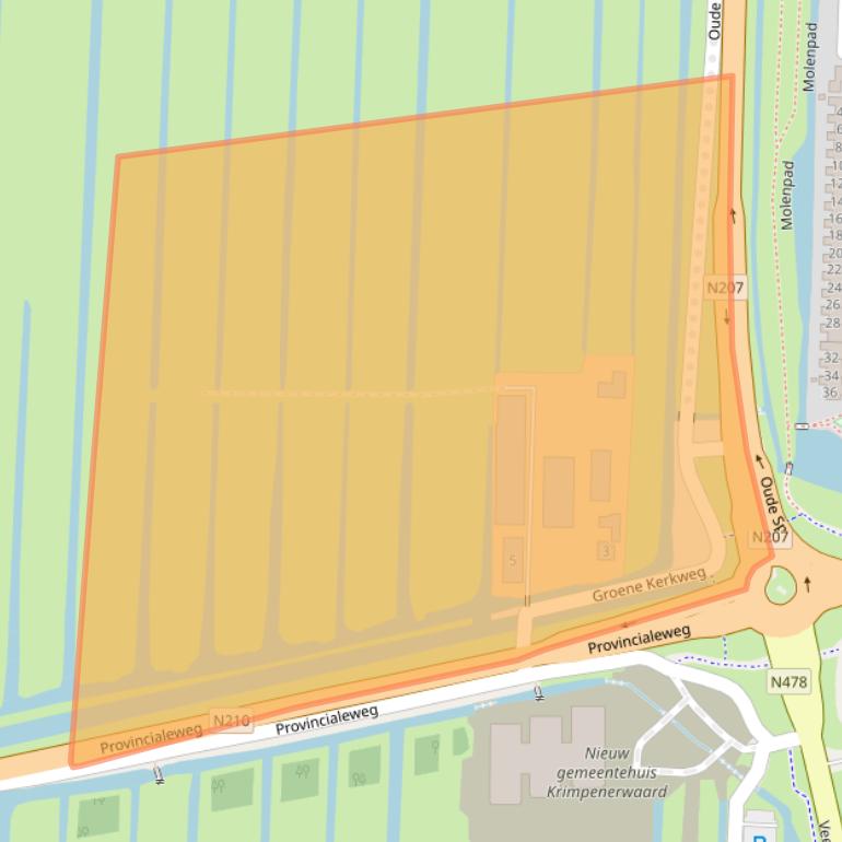 Kaart van postcodegebied 2861EA.