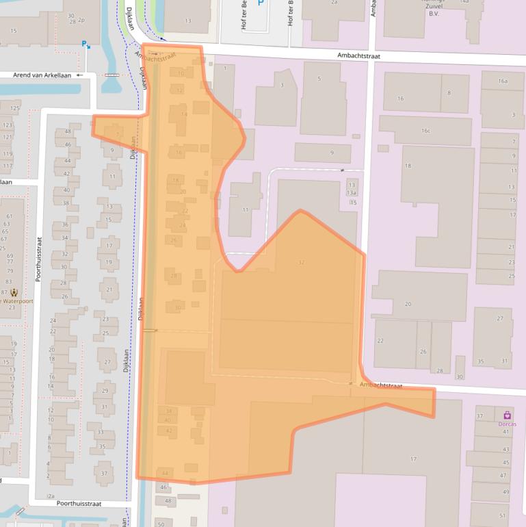 Kaart van postcodegebied 2861EE.