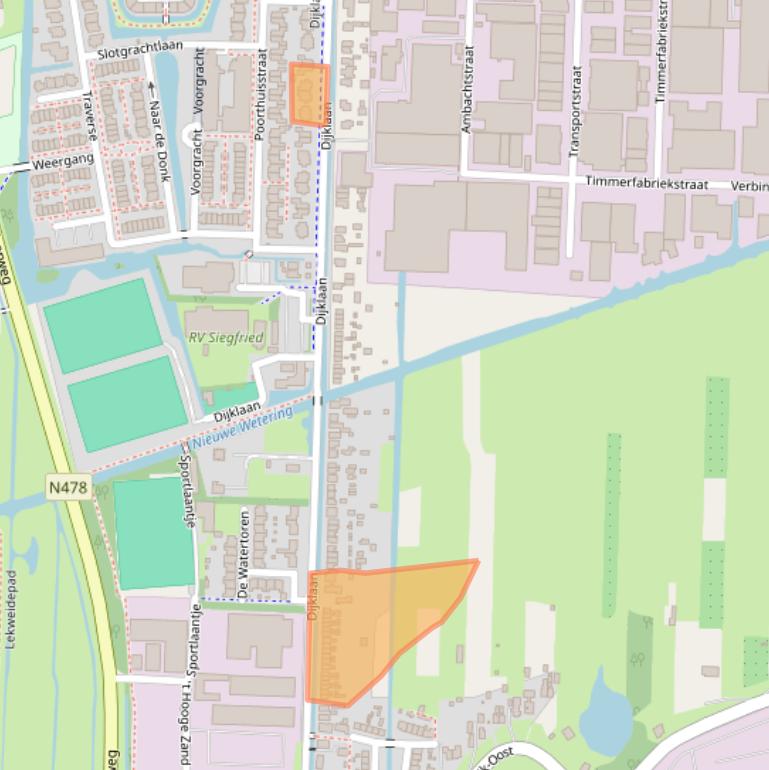 Kaart van postcodegebied 2861EK.