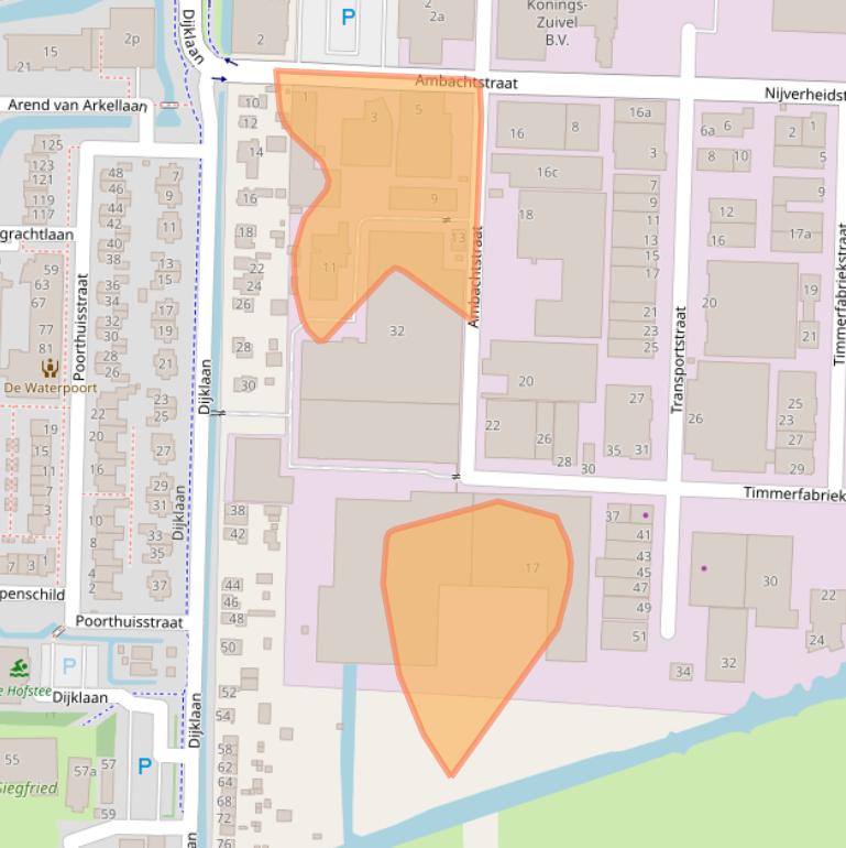 Kaart van postcodegebied 2861EW.