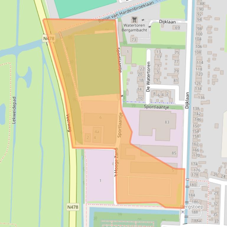 Kaart van postcodegebied 2861EZ.