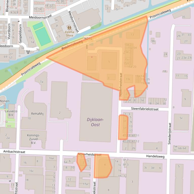 Kaart van postcodegebied 2861GX.