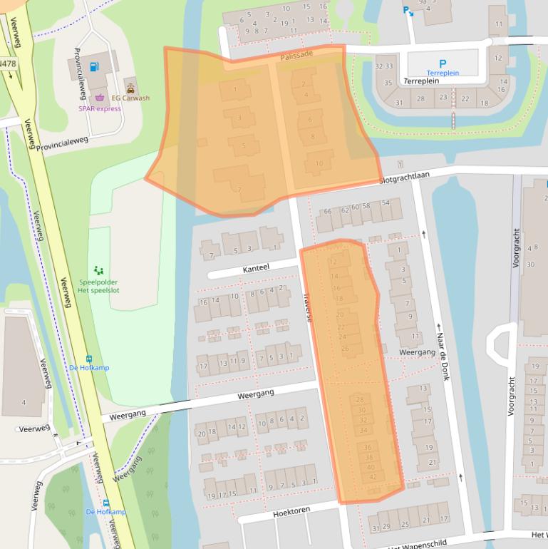 Kaart van postcodegebied 2861HC.