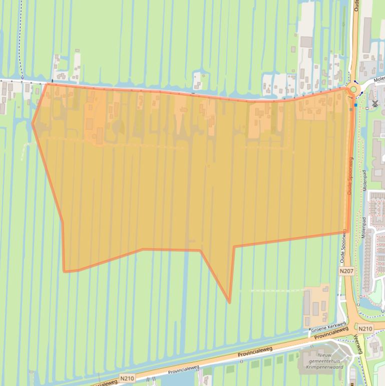 Kaart van postcodegebied 2861LG.