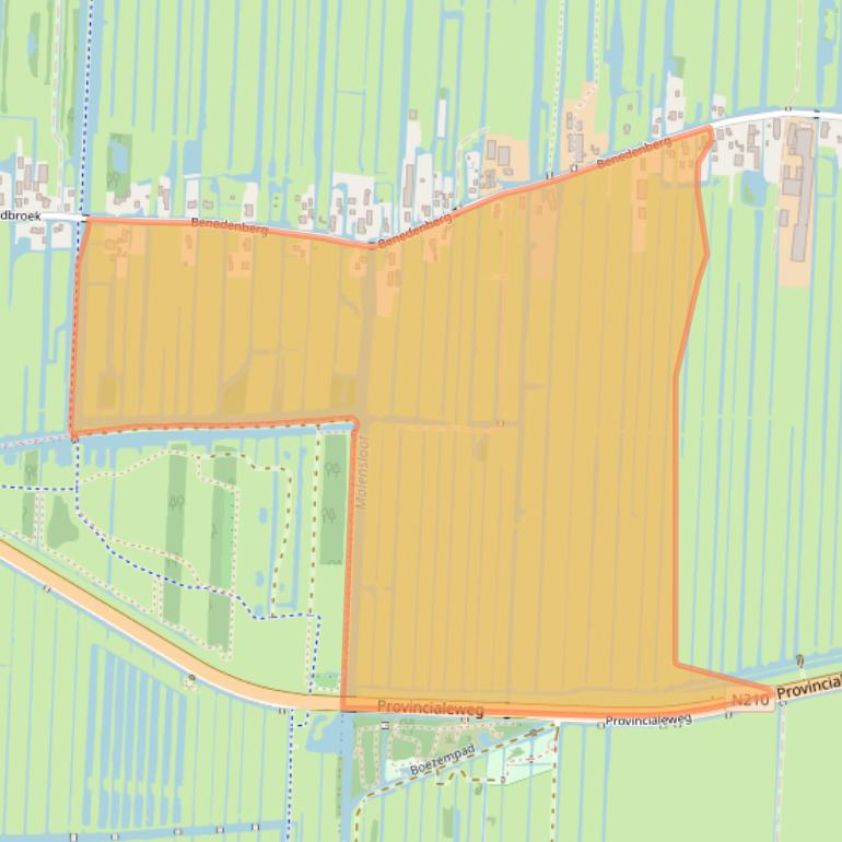 Kaart van postcodegebied 2861LJ.