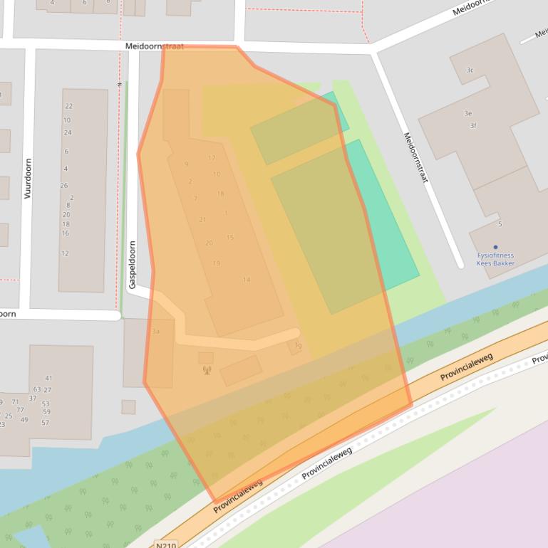 Kaart van postcodegebied 2861SN.