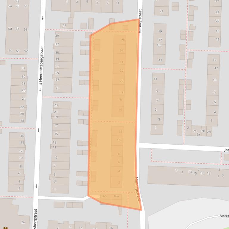 Kaart van postcodegebied 2861TG.