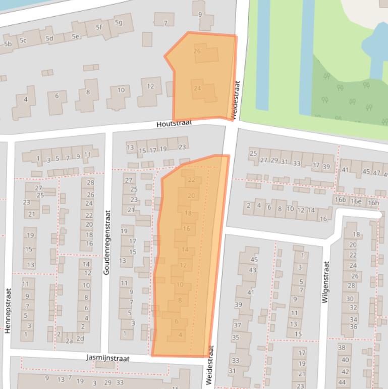 Kaart van postcodegebied 2861TM.