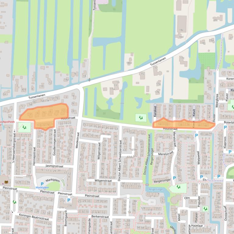 Kaart van postcodegebied 2861TR.