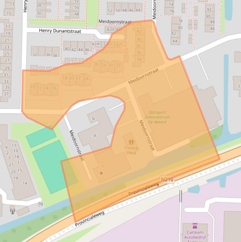 Kaart van postcodegebied 2861VJ.