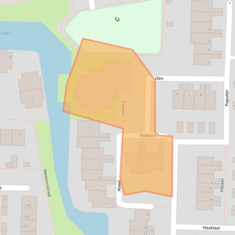 Kaart van postcodegebied 2861VS.