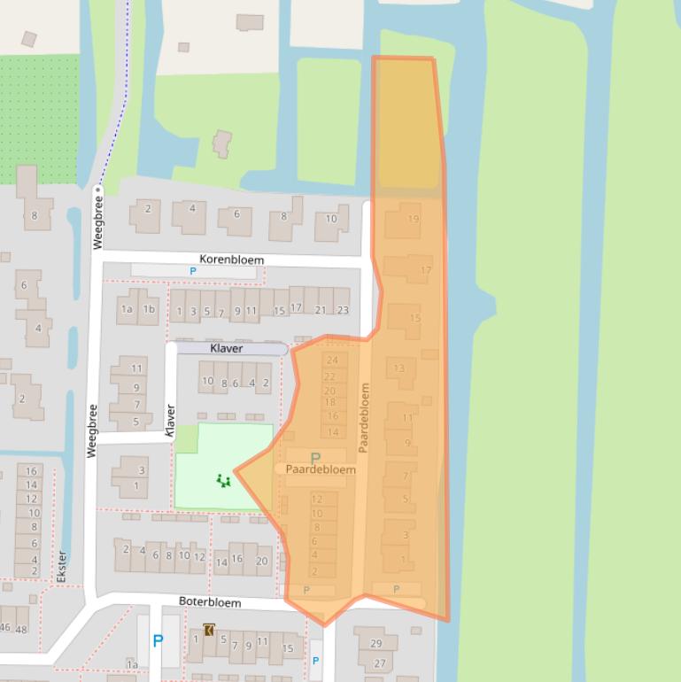 Kaart van postcodegebied 2861WJ.