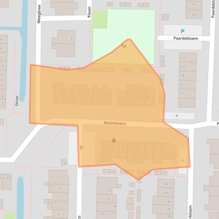 Kaart van postcodegebied 2861WN.