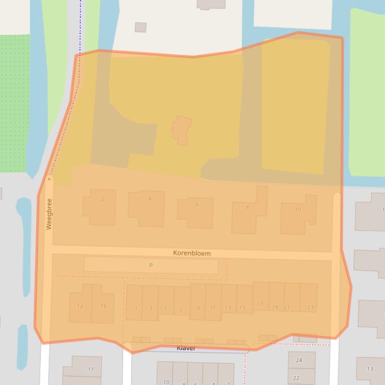 Kaart van postcodegebied 2861WT.