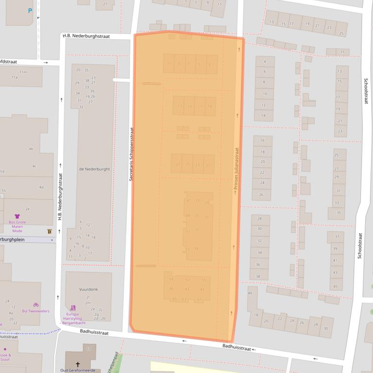 Kaart van postcodegebied 2861XL.