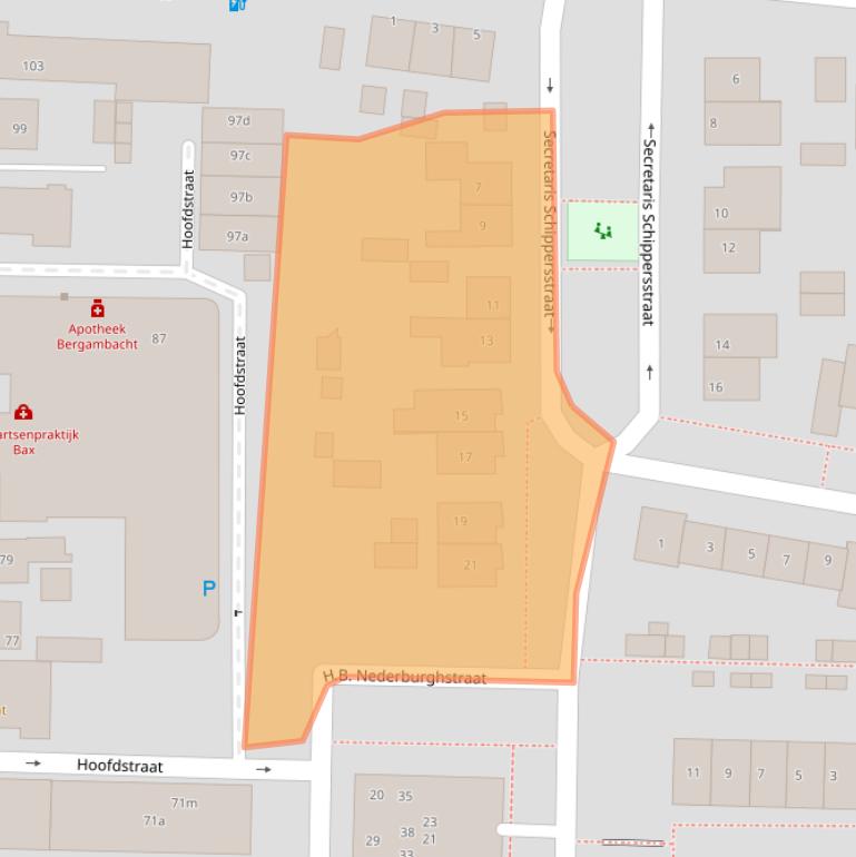 Kaart van postcodegebied 2861XN.