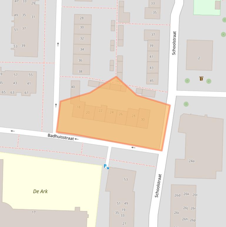 Kaart van postcodegebied 2861XW.