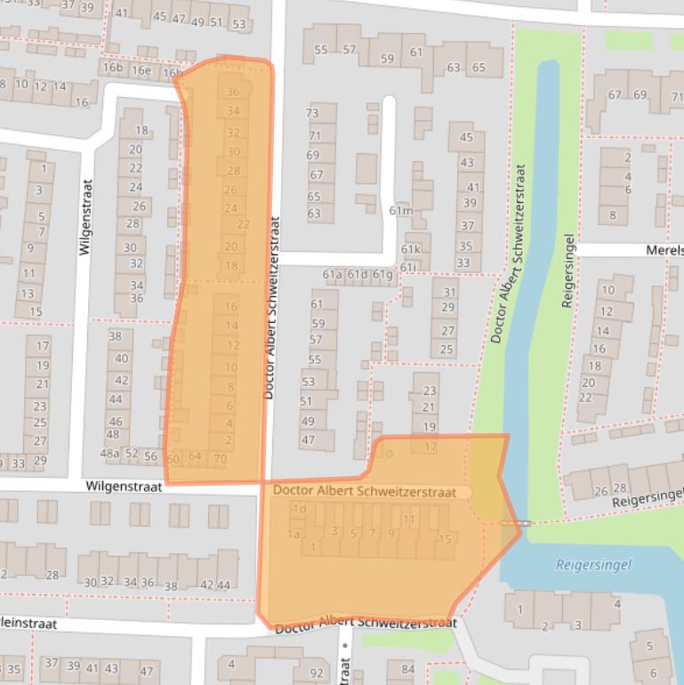 Kaart van postcodegebied 2861XX.