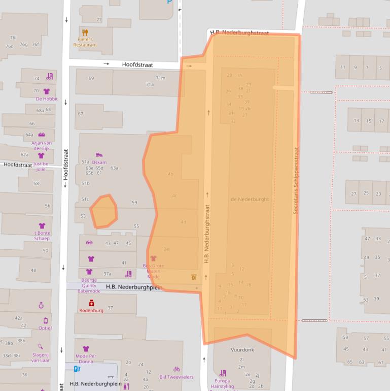 Kaart van postcodegebied 2861ZB.