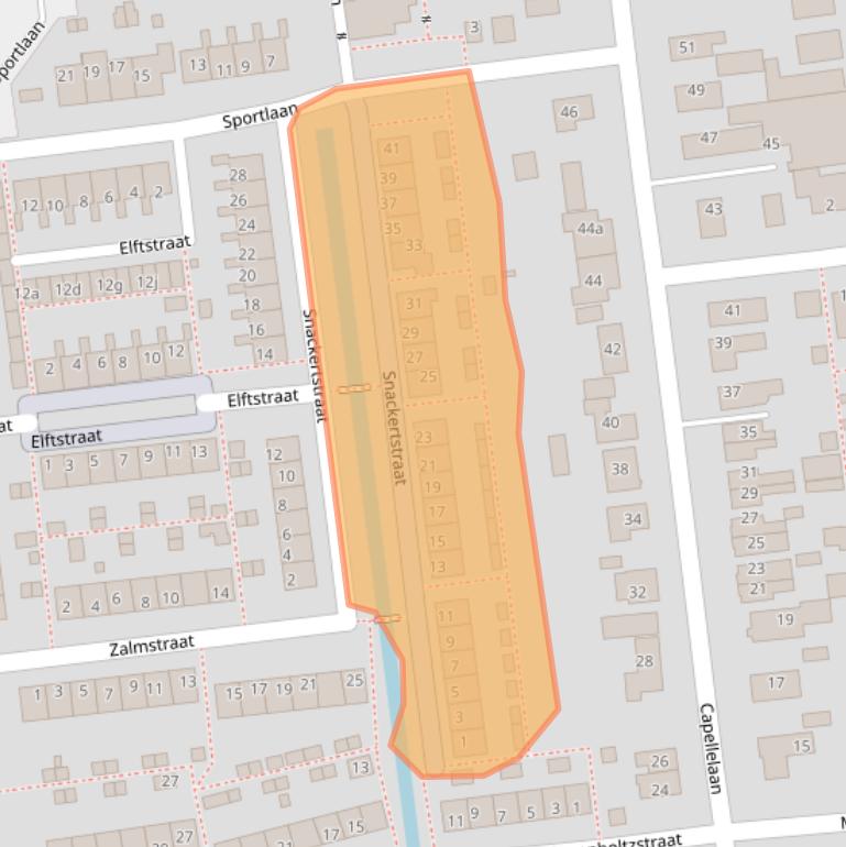 Kaart van postcodegebied 2865AJ.
